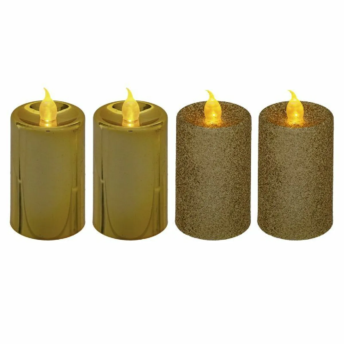 Bougies Led "colorama De Noël" Lot De 4 Votives Or - Feeric Lights & Christmas
