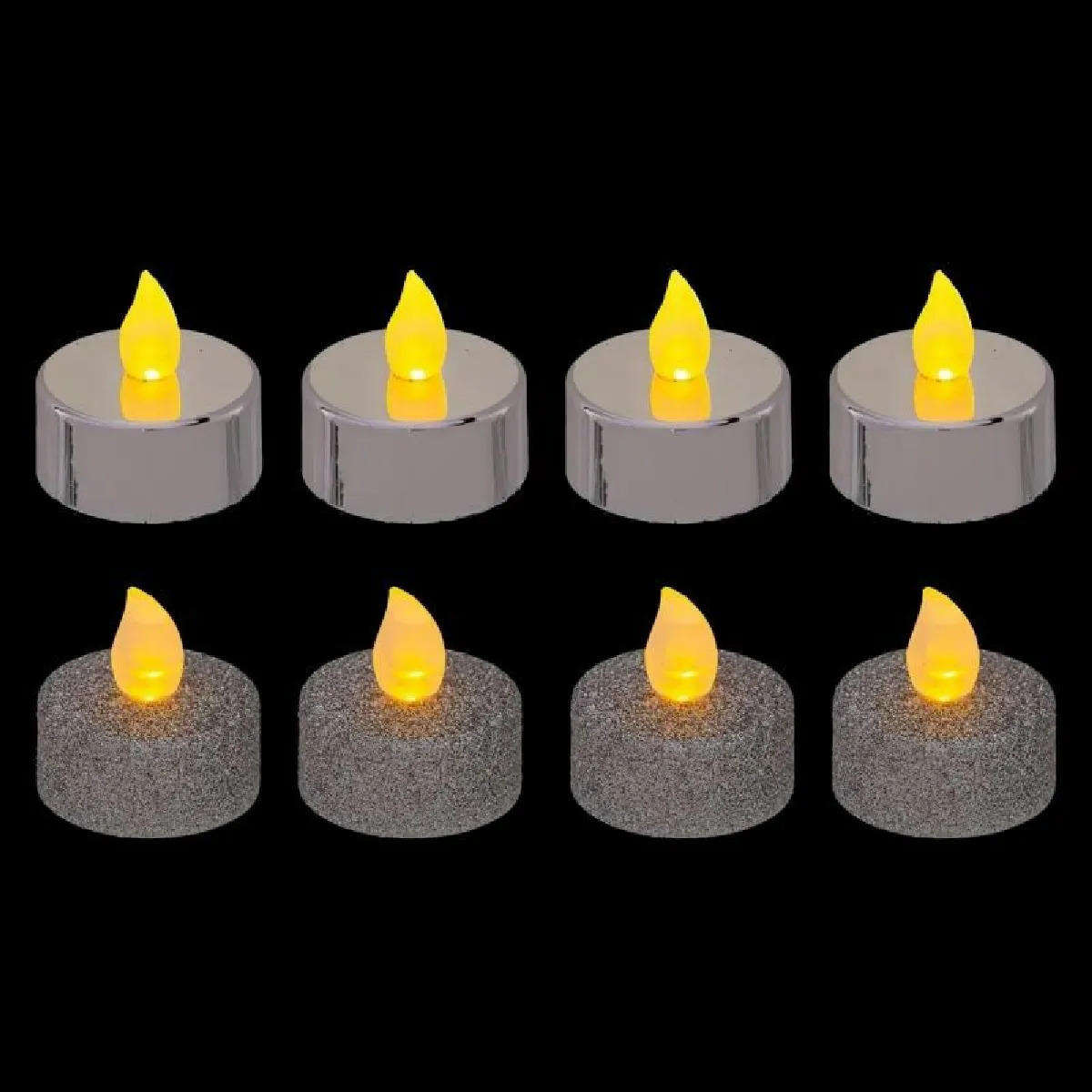 Bougies Led Colorama De Noël Lot De 8 Chauffe-plats Argent - Feeric Lights & Christmas