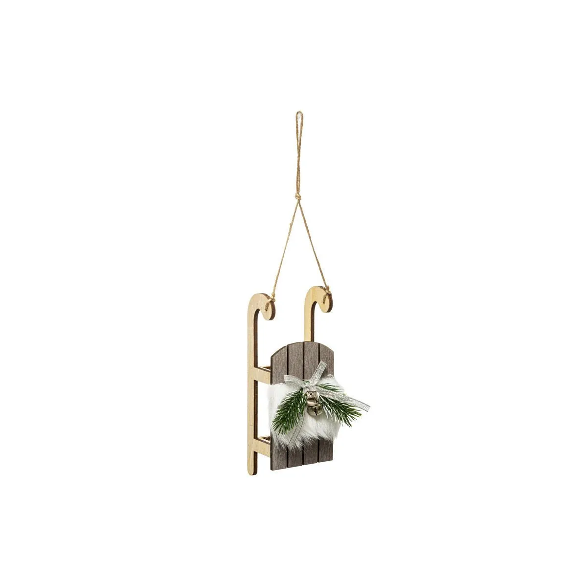 Sujet De Noël Luge Et Branche 18cm En Bois - Feeric Lights & Christmas