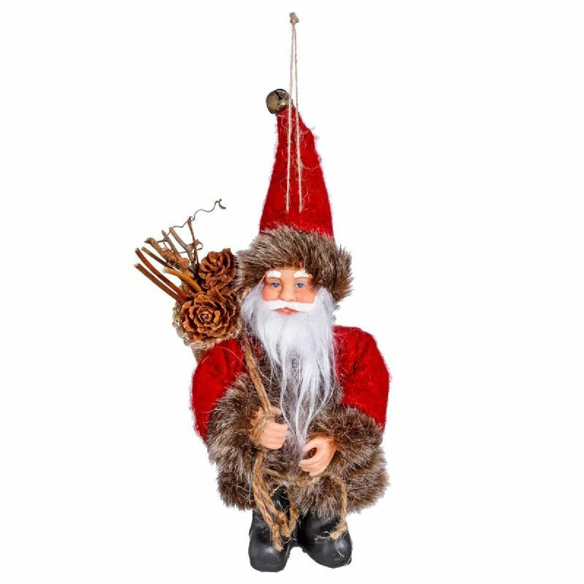 Sujet De Noël Santa "vintage" 13cm Rouge