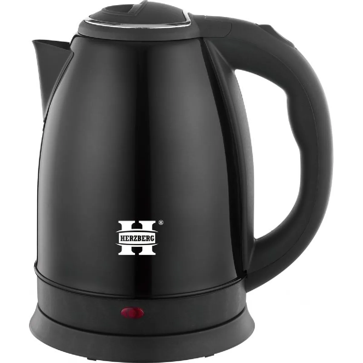 Bouilloire Électrique 1.8l Inox Sans Fil Noir Herzberg Hg5011-blk