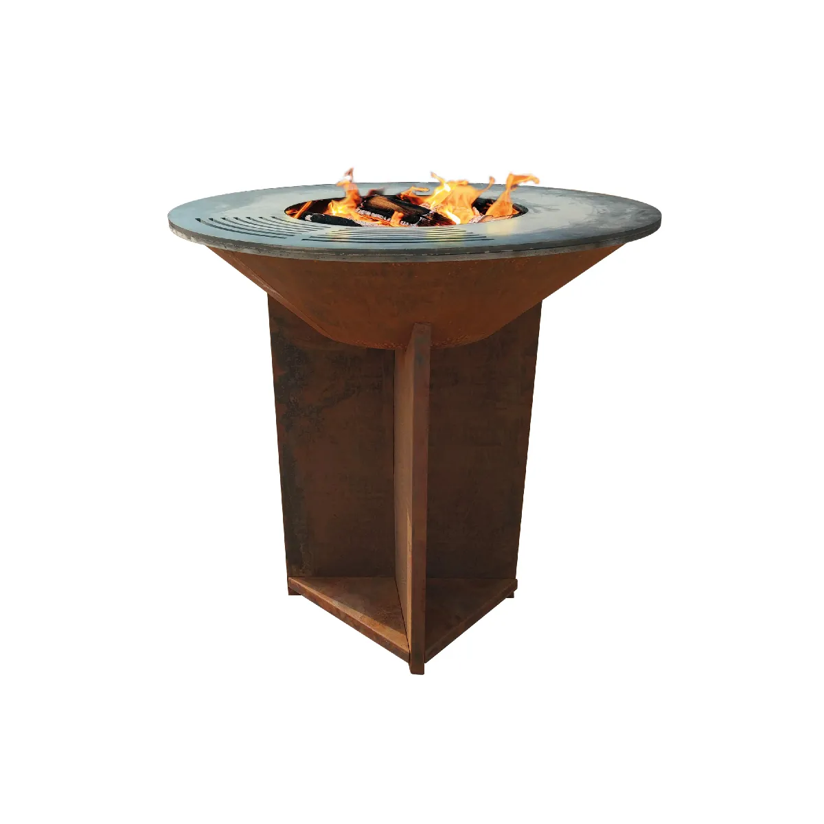 Barbecue Brasero Avec Plaque D'acier De 100 Cm