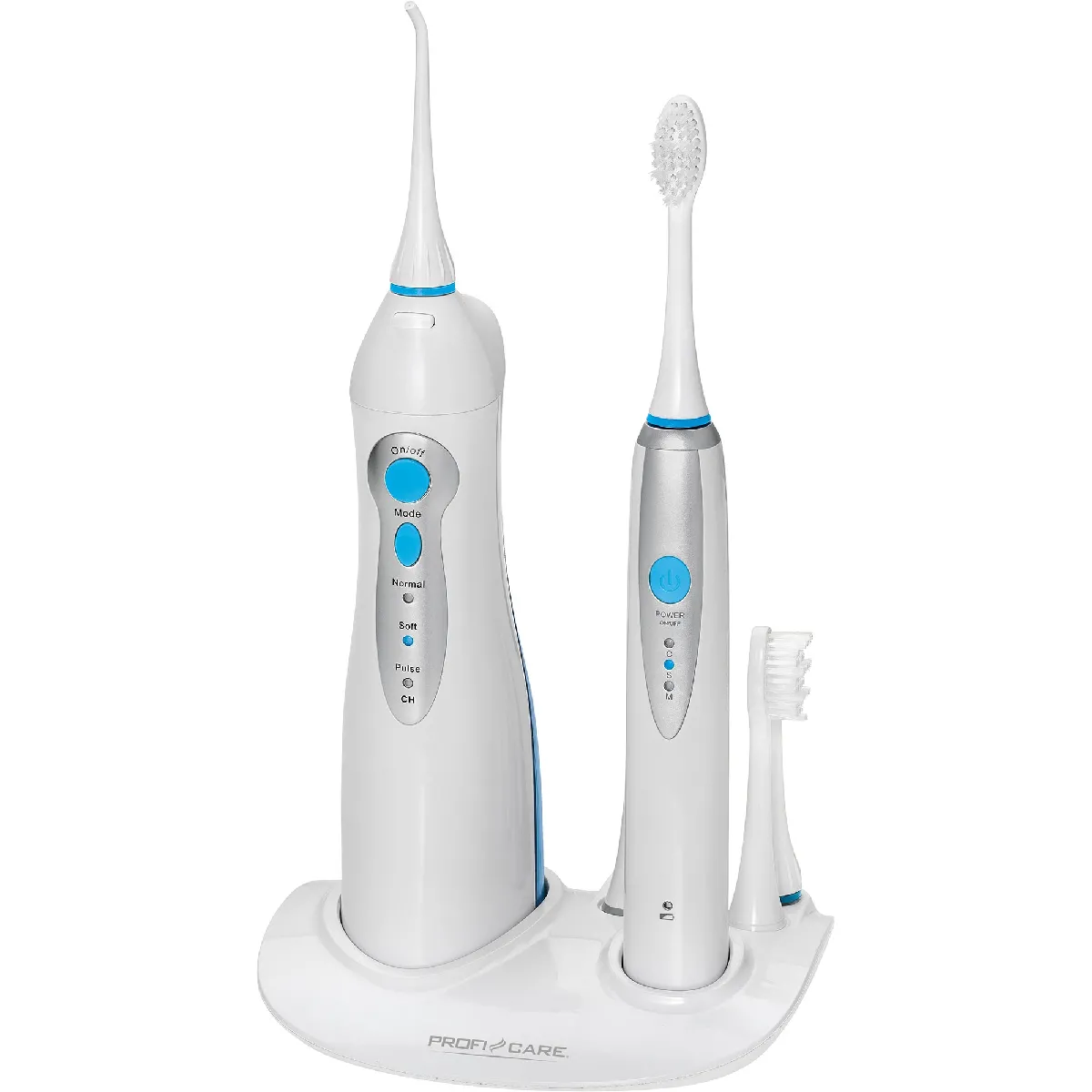 Proficare Dc 3031 Ensemble De Bain De Bouche Irrigateur Dentaire Et Brosse À Dents Électrique 1500mah Blanc