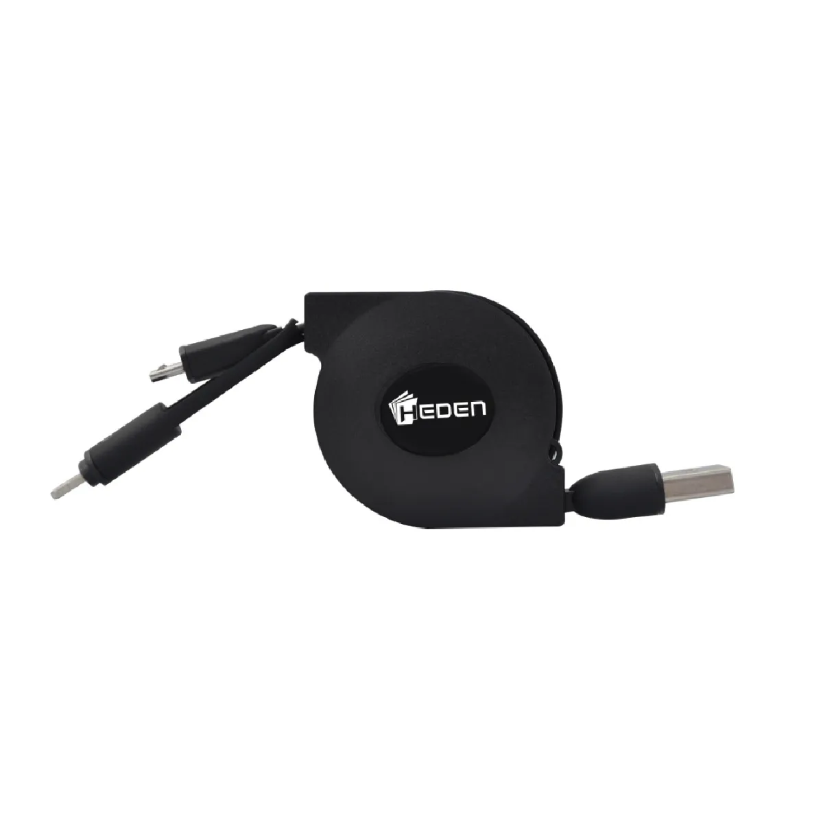 Cable USB de recharge retractable 2en1 de 1M, ligntening + micro usb - Neuf