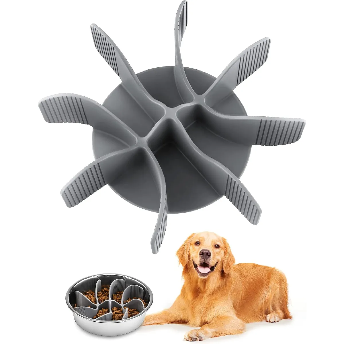 Gamelles Surélevées Pour Chien Réglables En Acier Inoxydable Noir