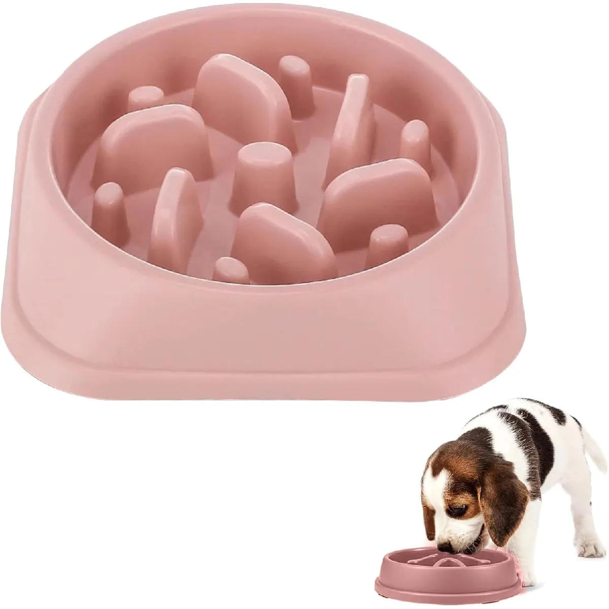 Gamelle Anti Glouton Chien Rose