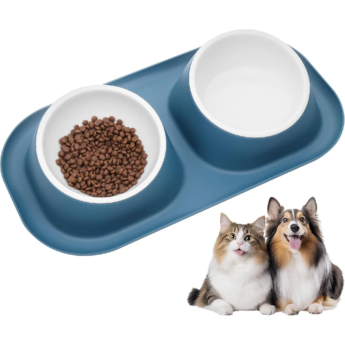 Gamelle De 800 Ml Chat Et Chien Bleu