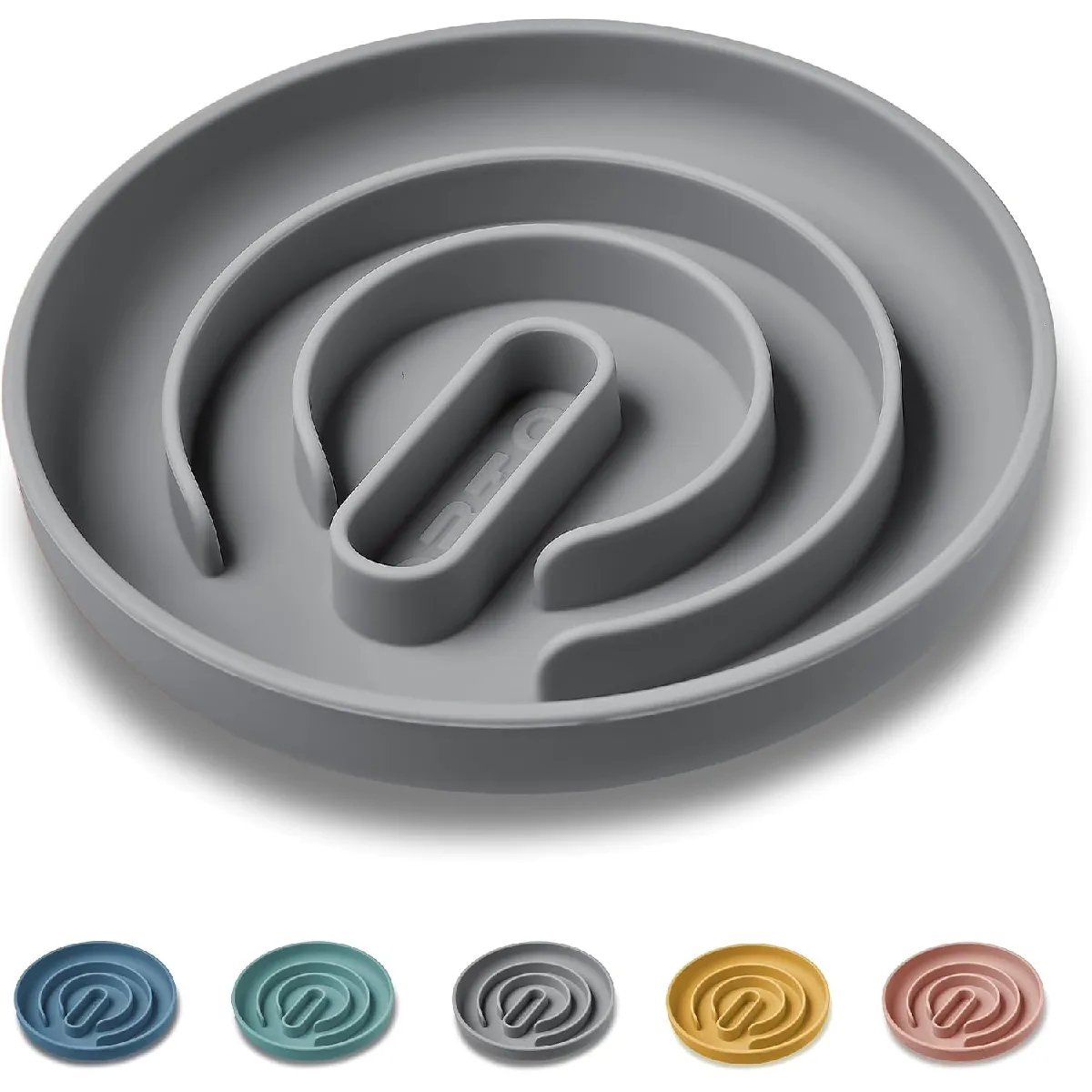 Gamelle Anti Glouton En Silicone Avec Fond Antidérapant Et Ventouse Gris