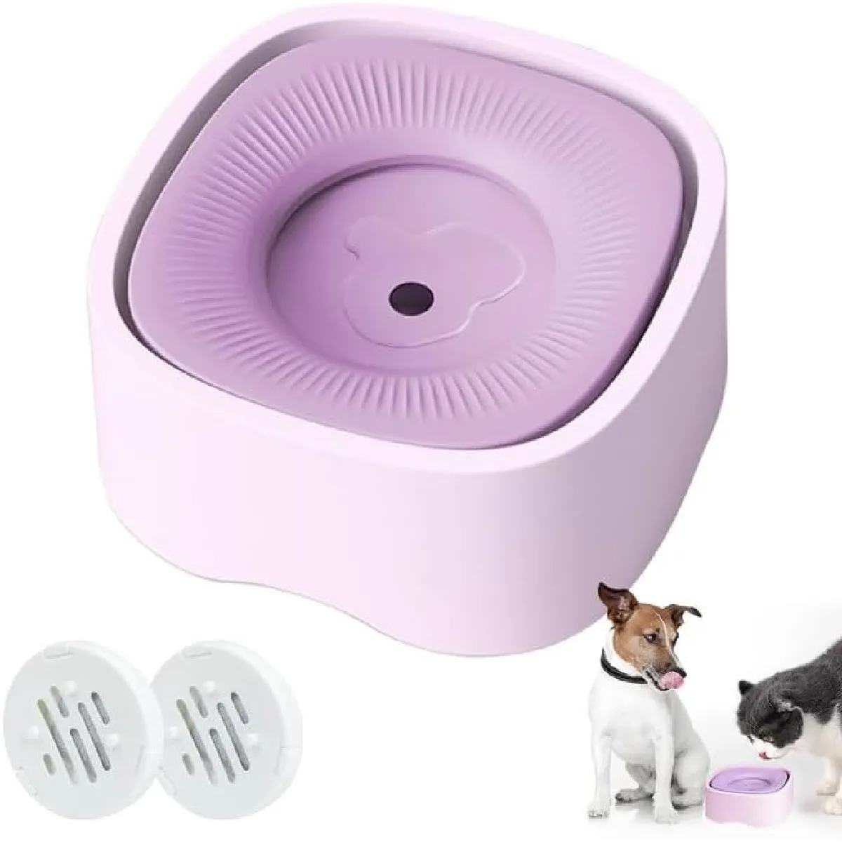 Gamelle Pour Chien Anti Éclaboussure De 1200 Ml Violet