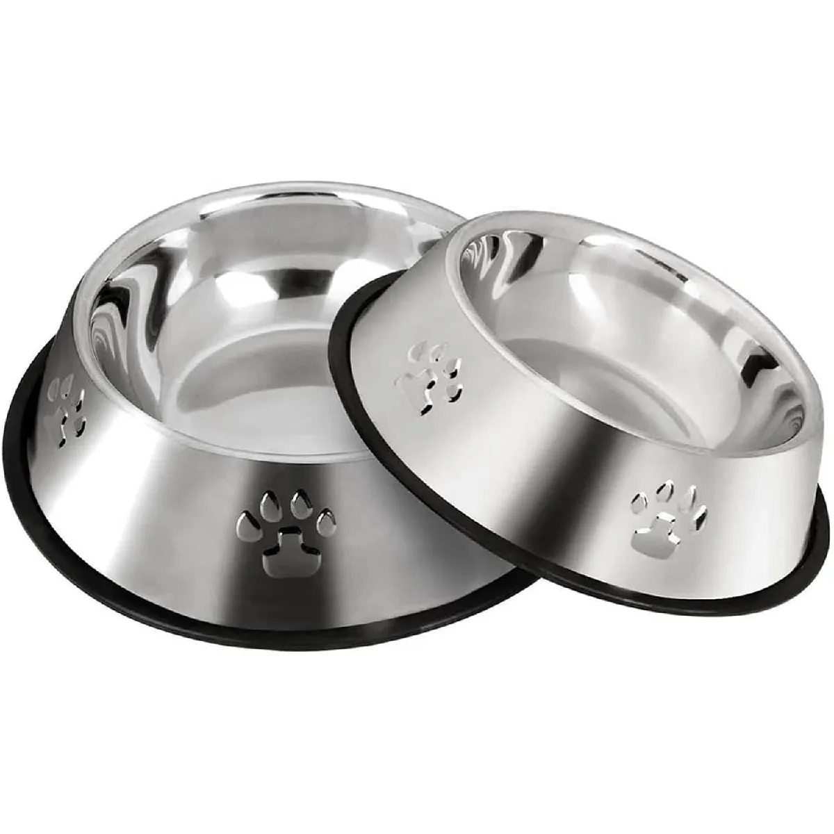 Gamelle Pour Chat Chien Avec Bases En Caoutchouc Antidérapantes Gris