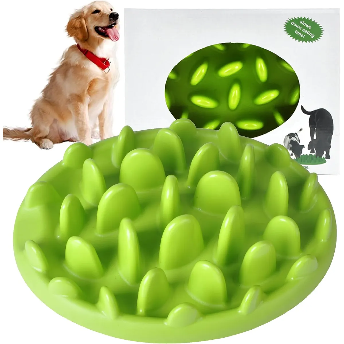 Gamelle D'Alimentation Lente Anti Ballonnements Pour Petits Chien Vert