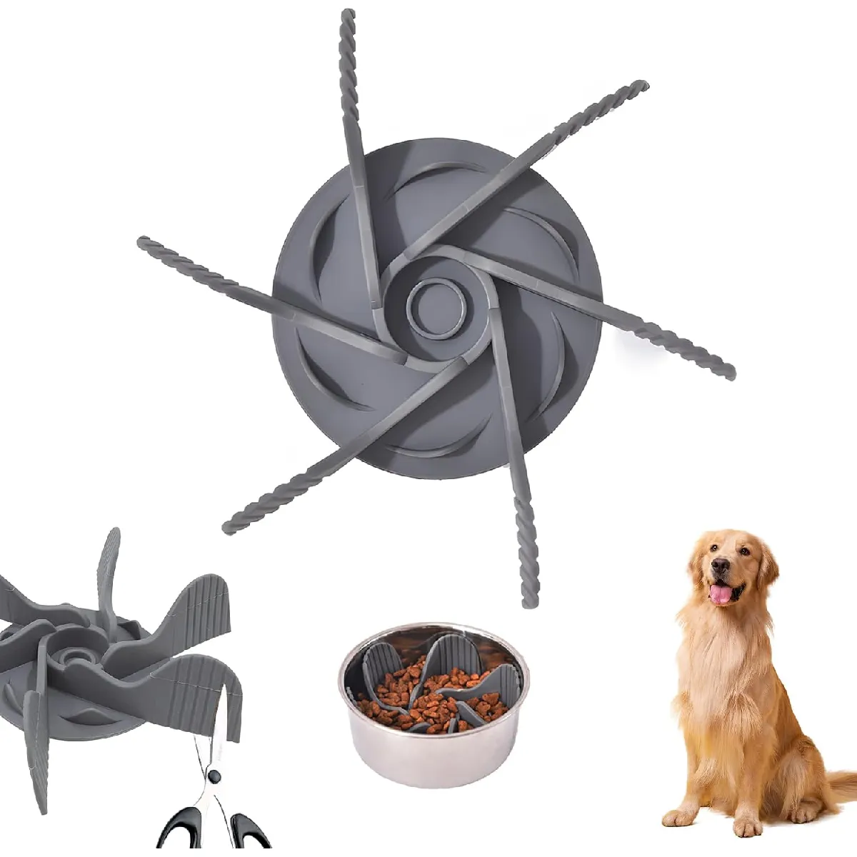 Gamelle Anti Glouton Chien Gris