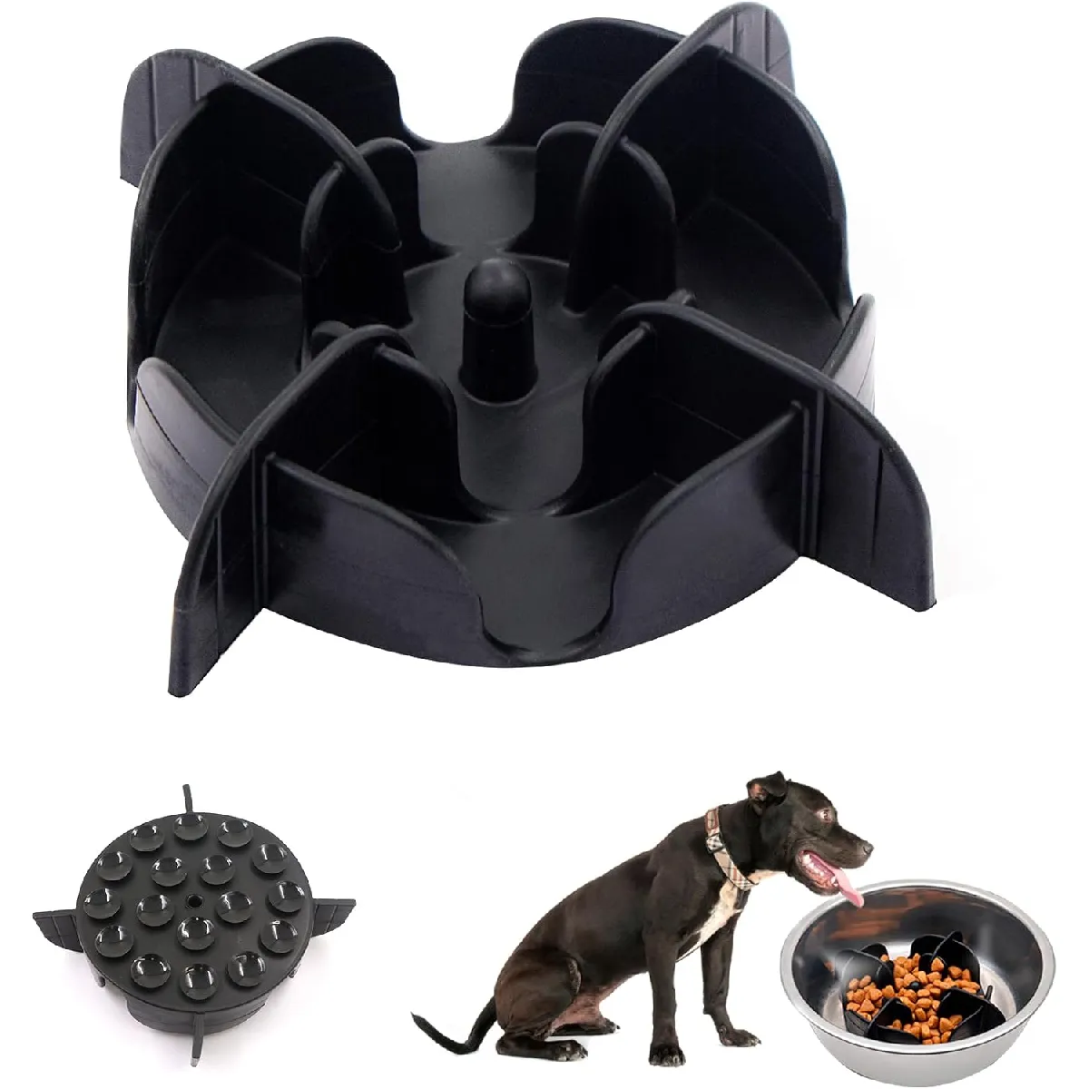Gamelle Anti Glouton Chien Insérer Noir