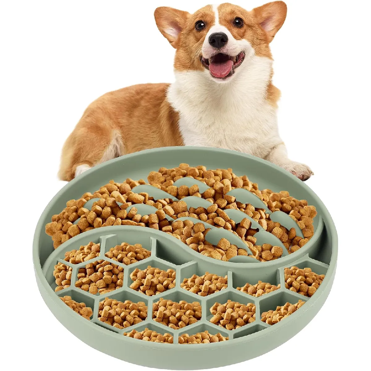 Gamelle Anti-glouton Pour Chiens Et Chats Vert