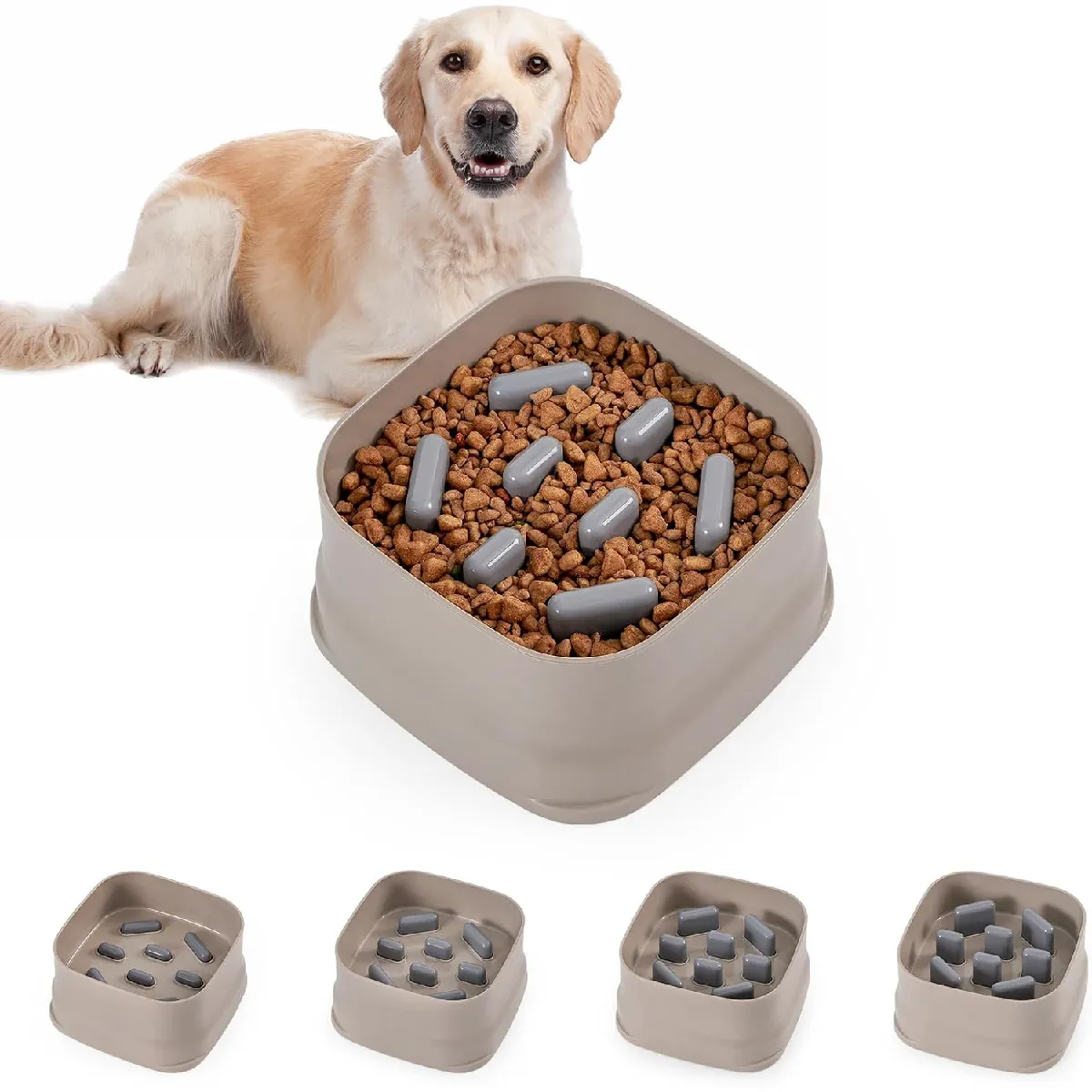 Gamelle Anti Glouton Chien Grande Taille Marron