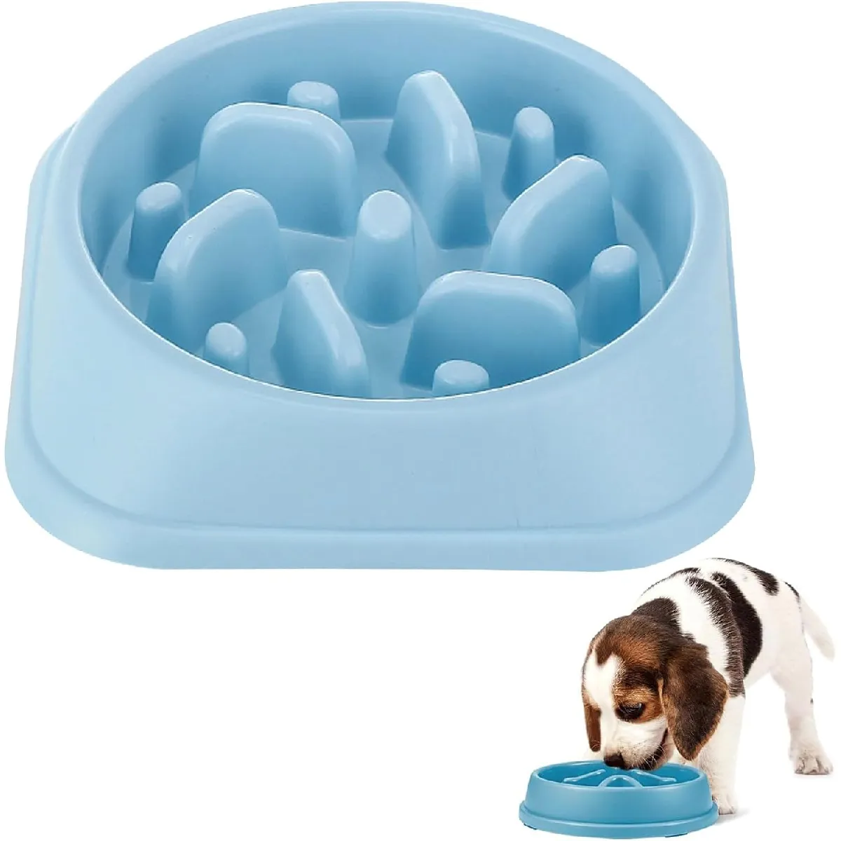 Gamelle Anti Glouton Chien Bleu