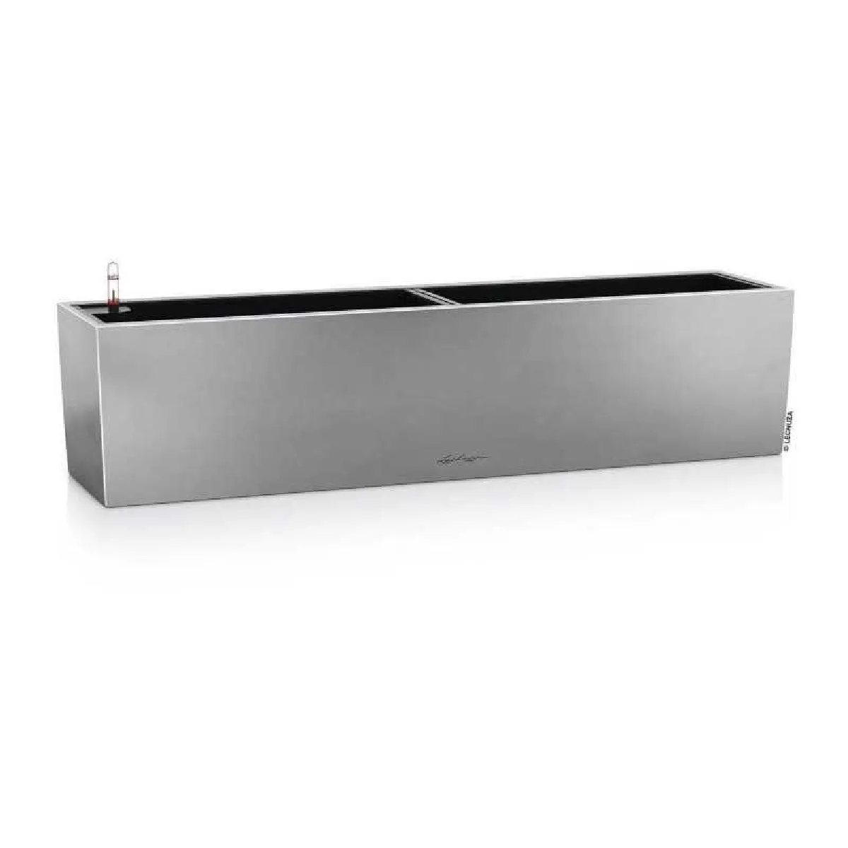 Pot De Fleur Balconera Steel 80, Gris Perle Satiné