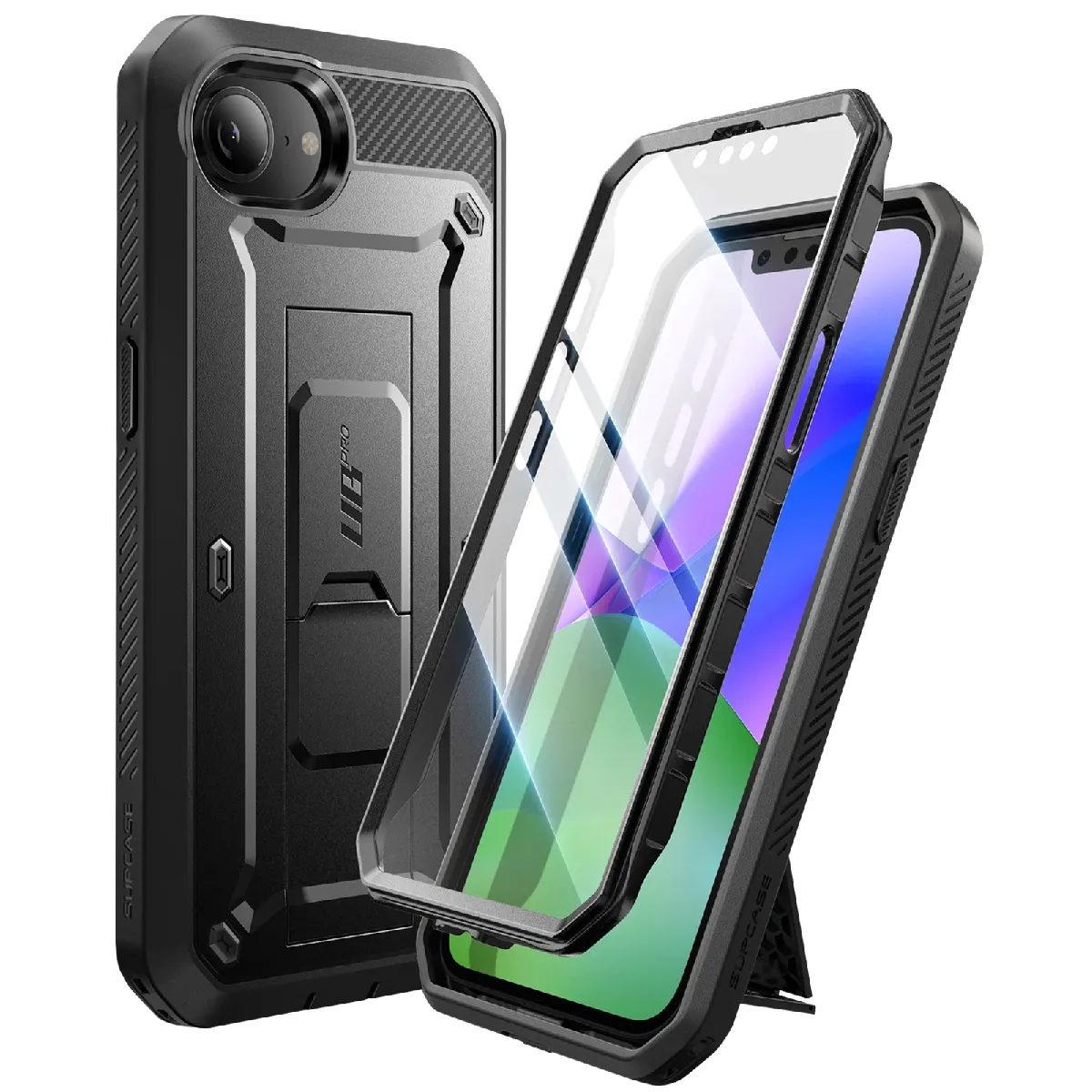 Coque Intégrale Pour Iphone 16e Antichoc Béquille Support Noir Supcase