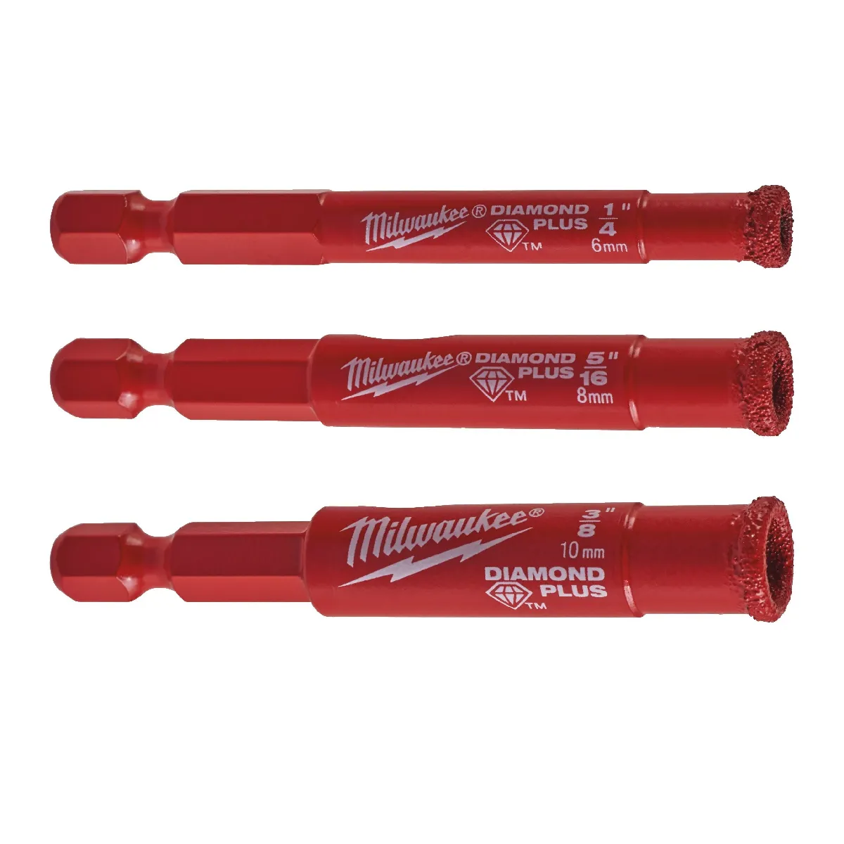 Pack de 3 Forets Diamantés 1/4" 6810 mm pour Matériaux Durs - Milwaukee