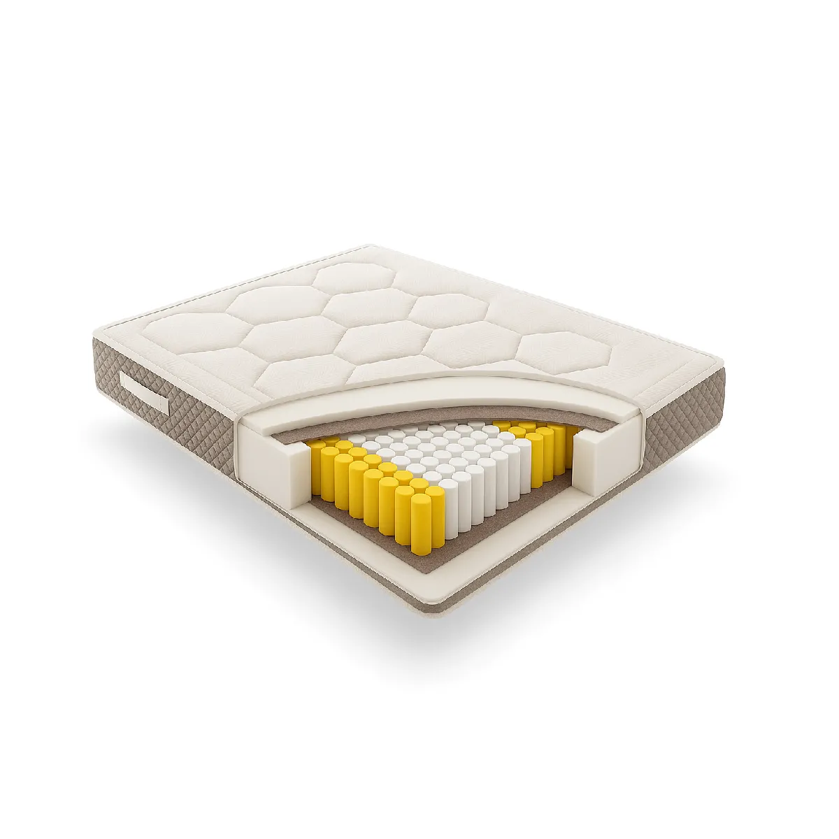 Matelas Royal Madeira 200 X 200 - Ressorts Ensachés Healthy Spring & Mémoire De Forme Hr - 25cm D'epaisseur