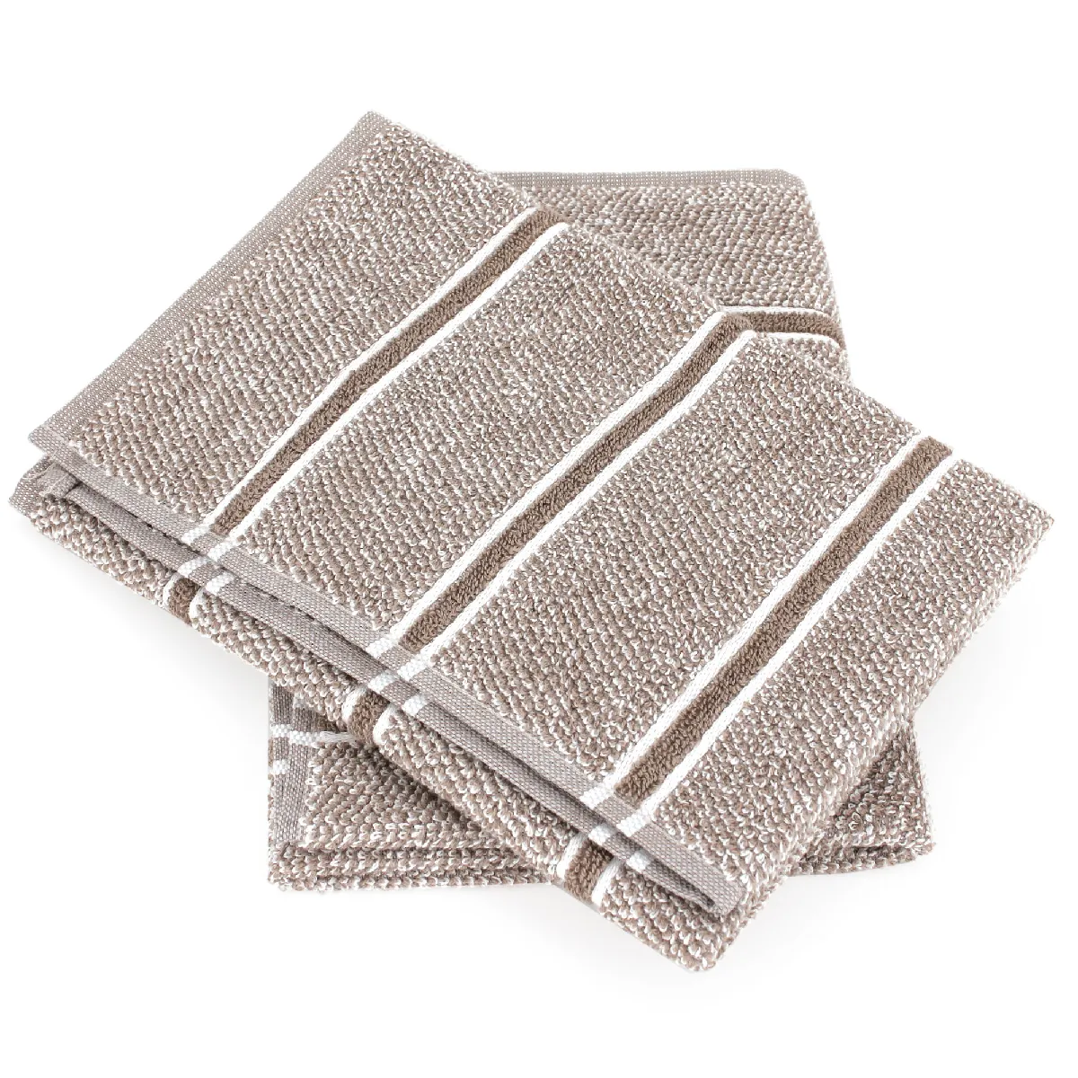 Lot De 2 Torchons De Cuisine 50x50 Cm Checks Beige