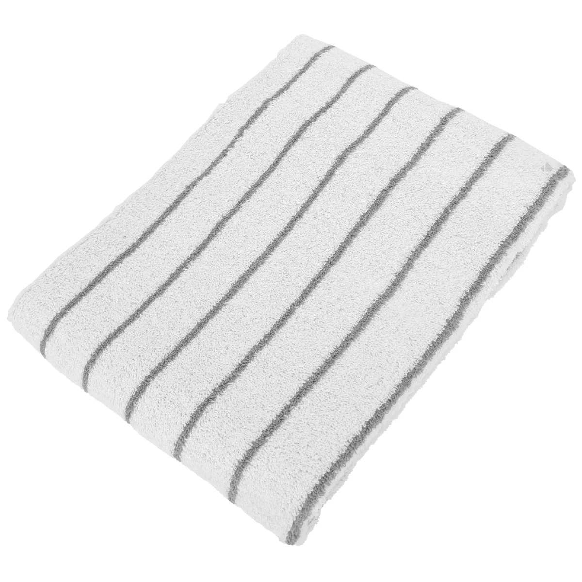 Drap De Bain Coton 100x150cm Pure Light À Rayures Gris