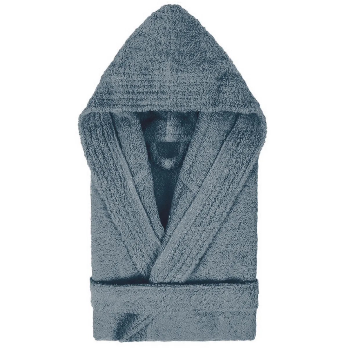 Peignoir À Capuche Enfant Pure Coton 4 Ans Gris Acier