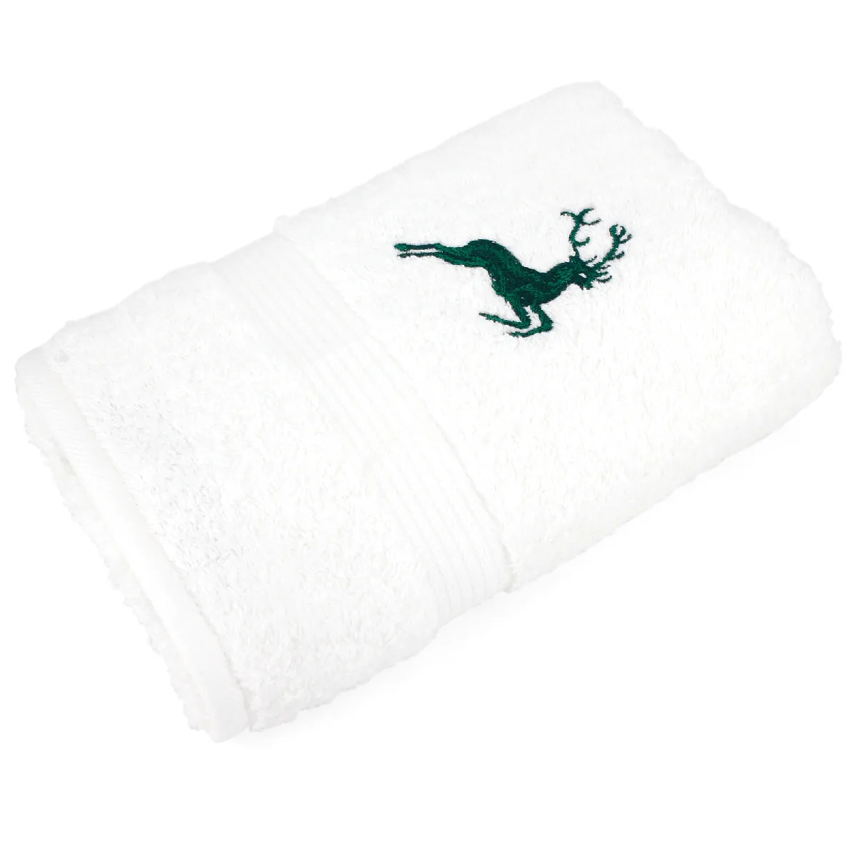 Serviette Invité 30x50 Cm Hirsh Blanc/vert 600g/m2