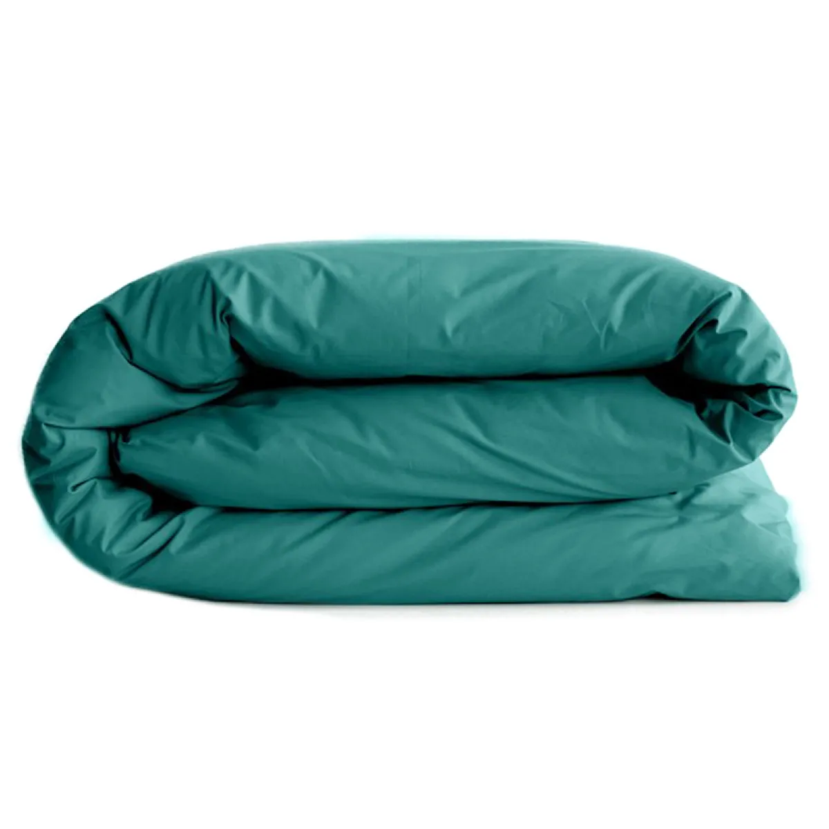 Housse De Couette Uni 200x200 Cm Percale De Coton Manoir Vert Canard