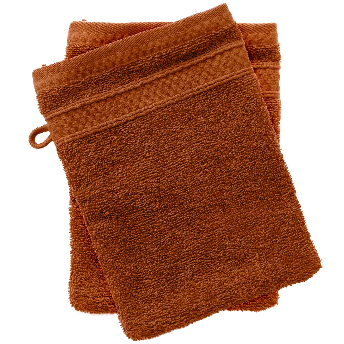 Lot De 2 Gants De Toilette Coton 550g/m2 Naïa Orange Argile