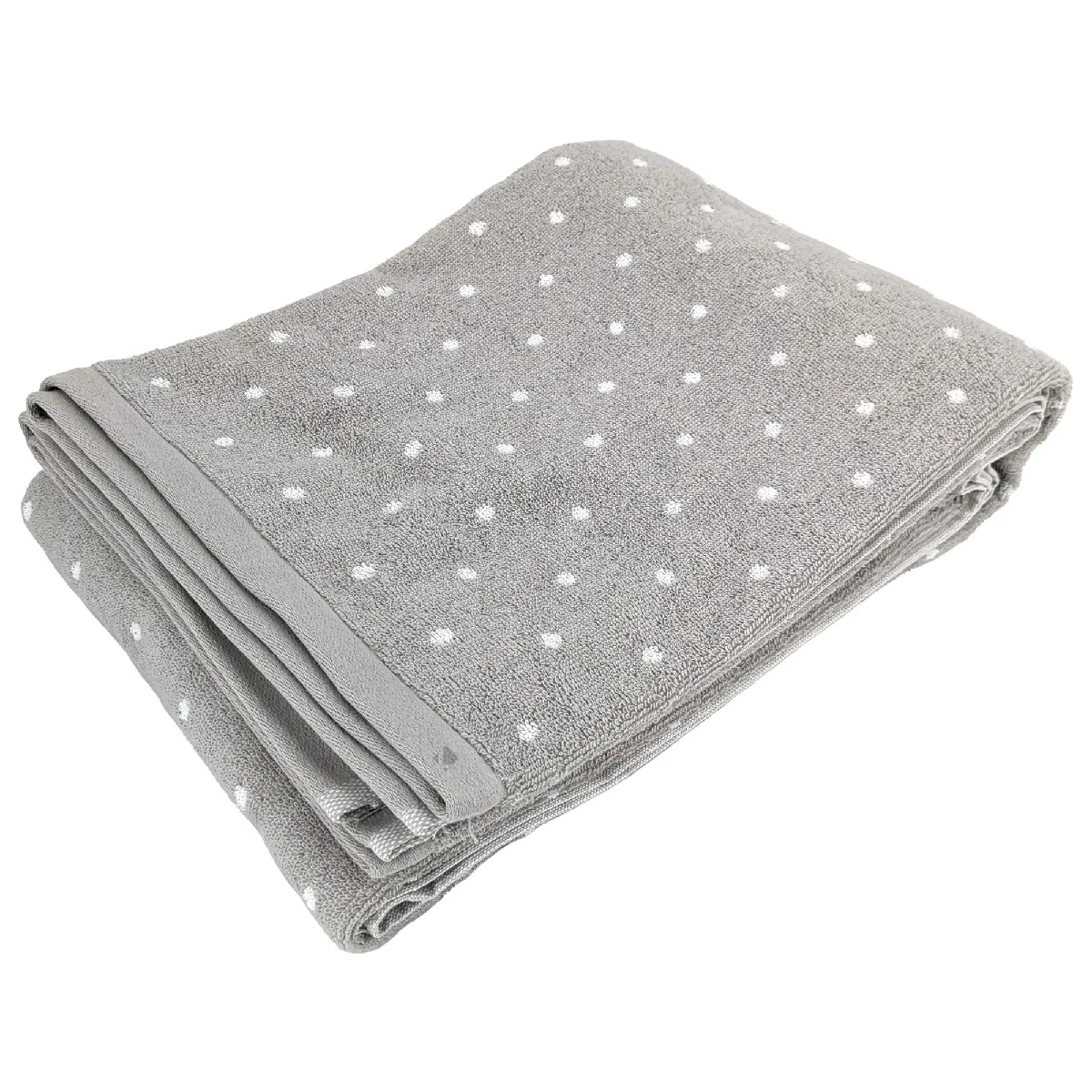 Drap De Bain En Coton 100x150 Cm Collection Efficient Dots Gris Lunar
