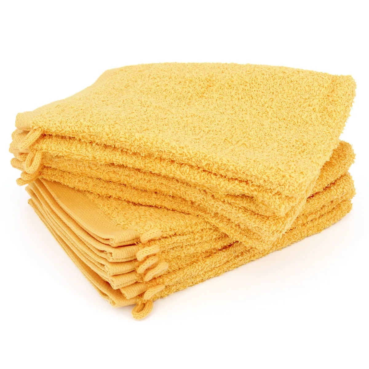 Lot De 12 Gants De Toilette 16x21 Cm Alpha Jaune Or