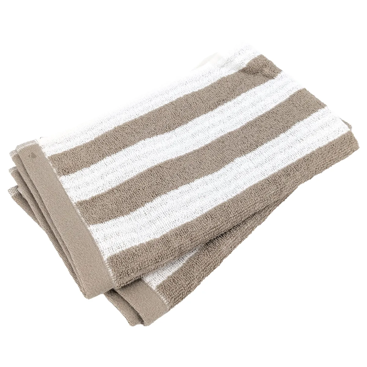 Lot De 2 Serviettes Invité 33x50 Cm Efficience Stripes Marron Roble