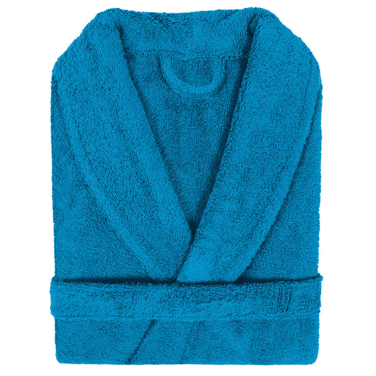 Peignoir Col Châle Adulte Pure Coton L Bleu Turquoise