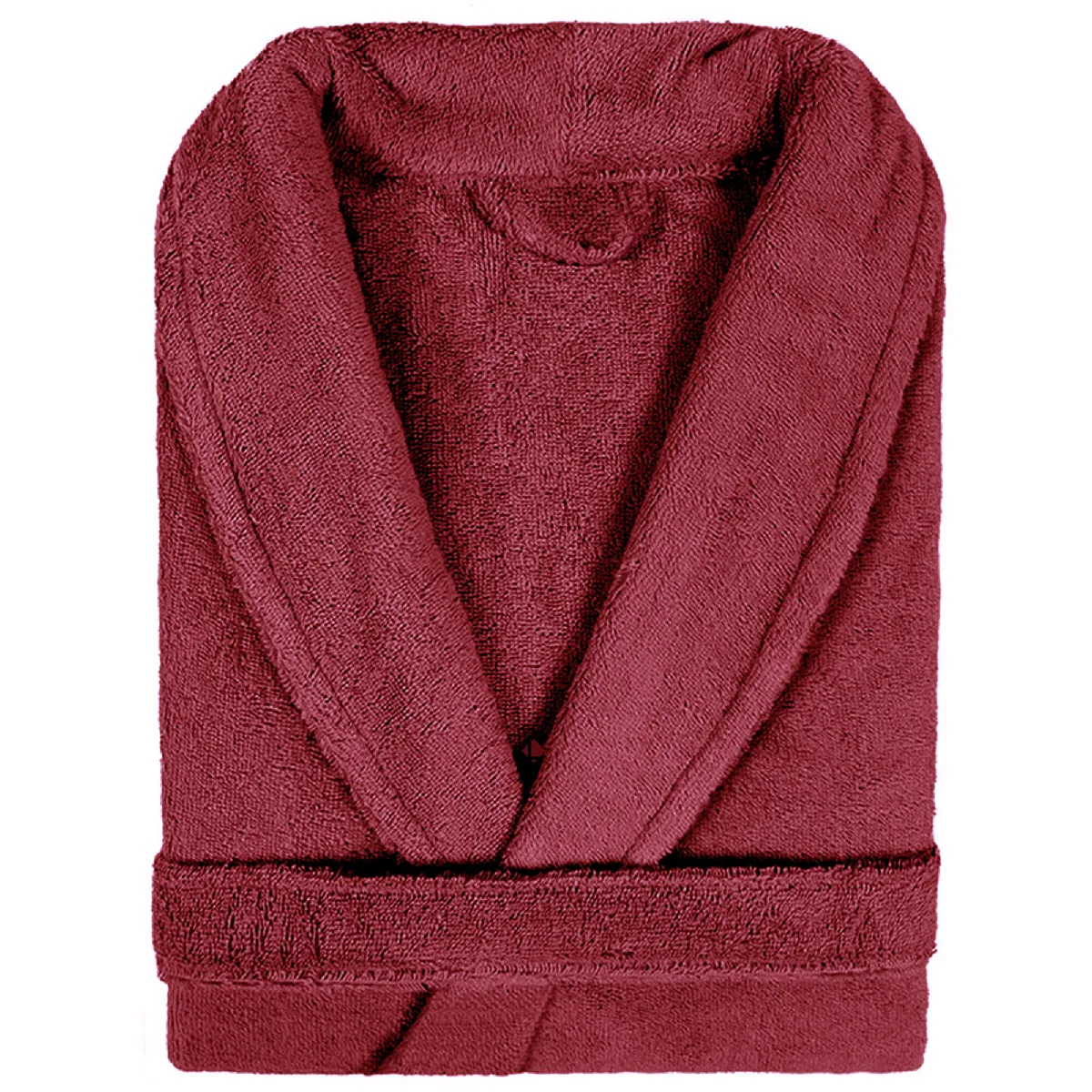 Peignoir Col Châle Adulte Pure Coton Xxl Rouge Bordeaux