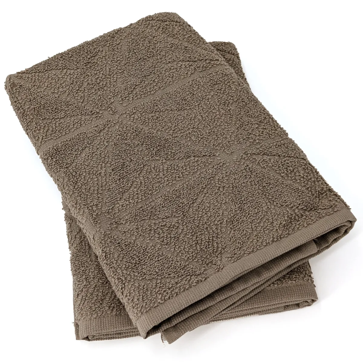 Lot De 2 Torchons De Cuisine Pur Coton 50x50 Cm Optical Marron Roble