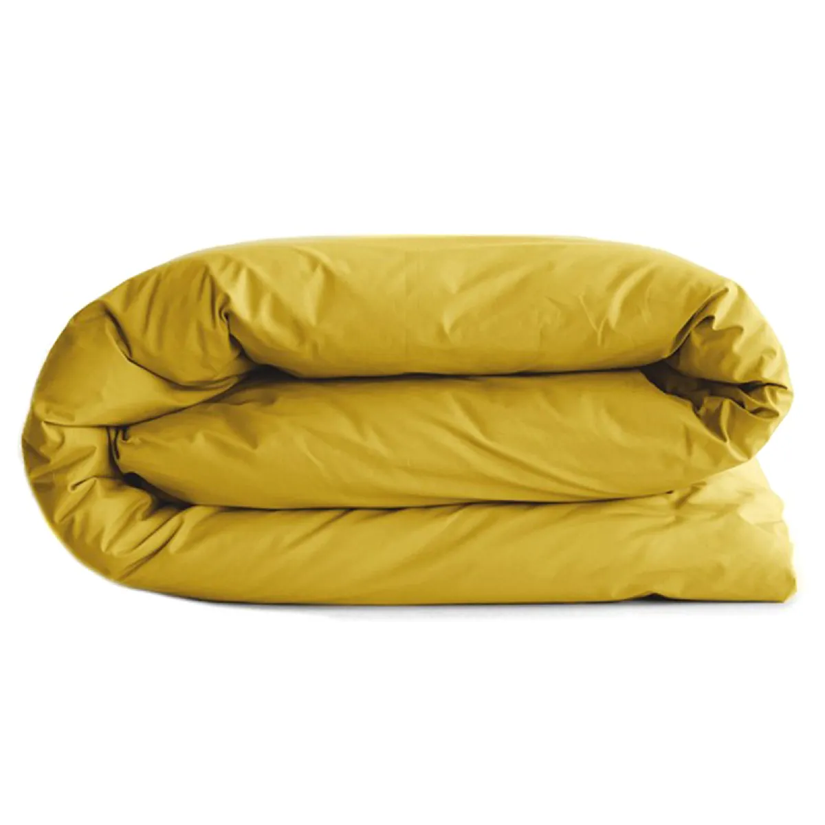 Housse De Couette Uni 240x220 Cm Percale Manoir Jaune Moutarde