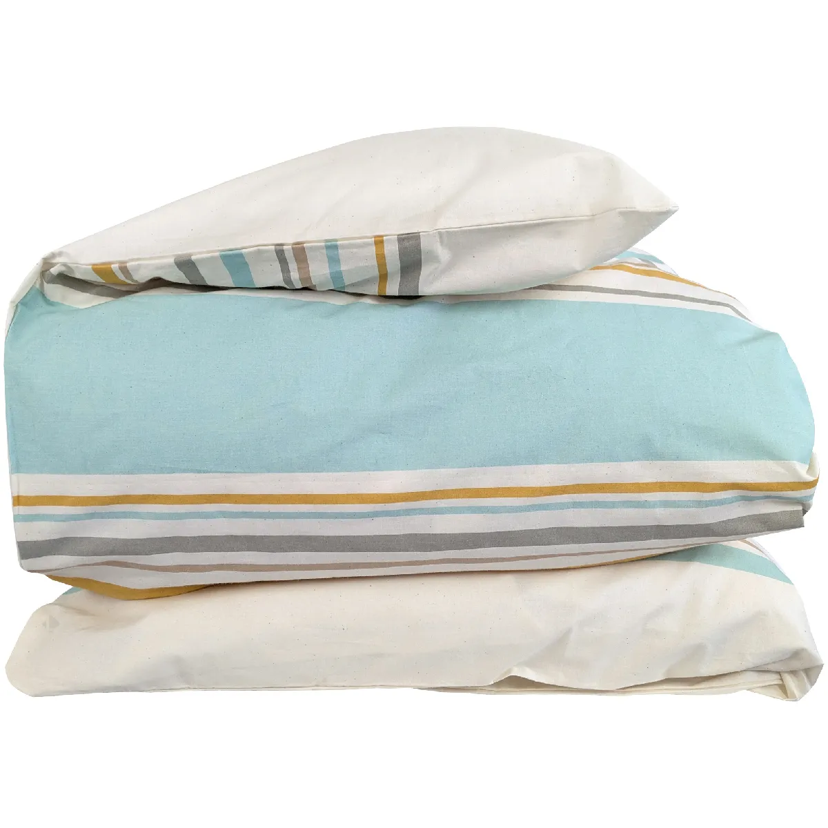 Housse De Couette 140x200 Cm Coton Hugo Beige/moutarde