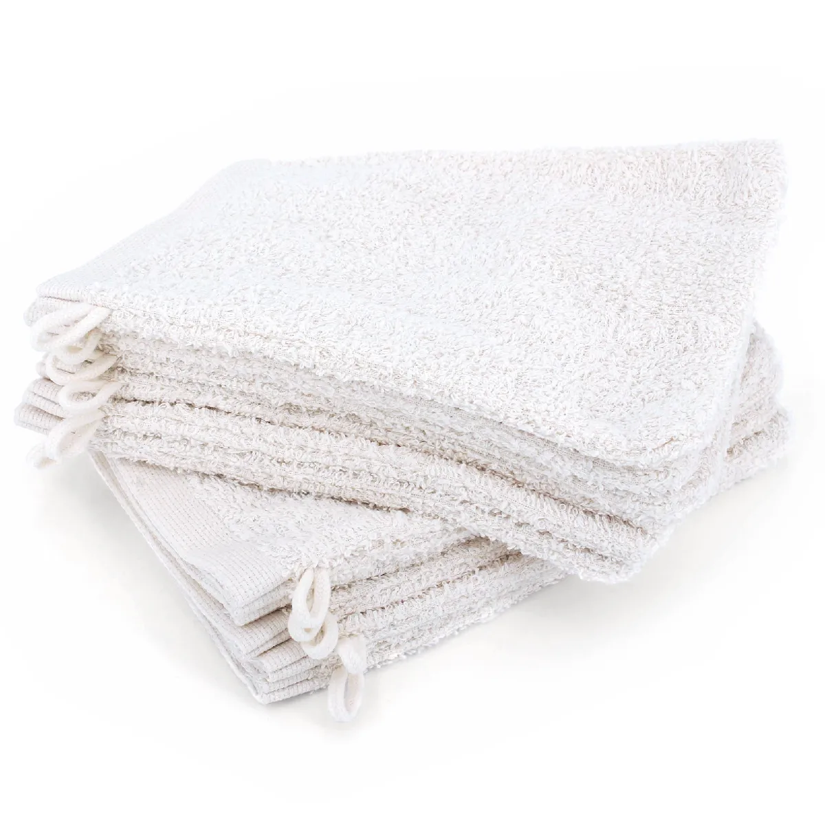 Lot De 12 Gants De Toilette 16x21 Cm Alpha Blanc