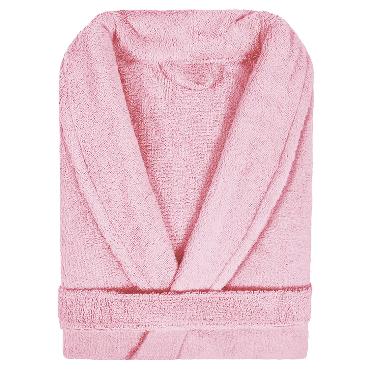 Peignoir Col Châle Adulte Pure Coton S Rose Bonbon