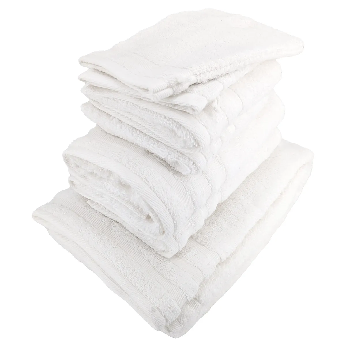 Parure De Bain Efficience Pure Blanc White 7 Pièces