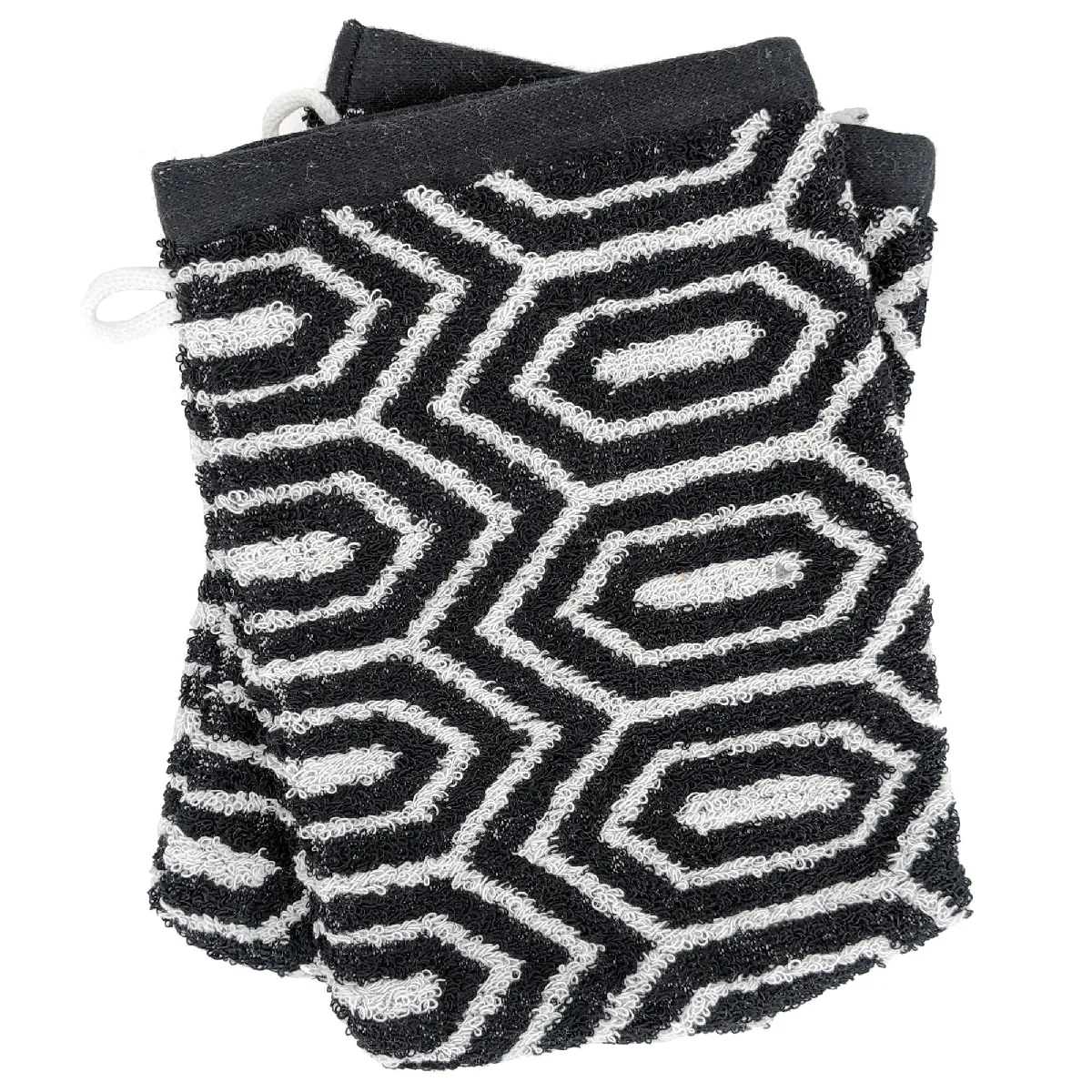 Lot De 2 Gants De Toilette 16x21 Cm Symetrie Coton Noir Alvéoles
