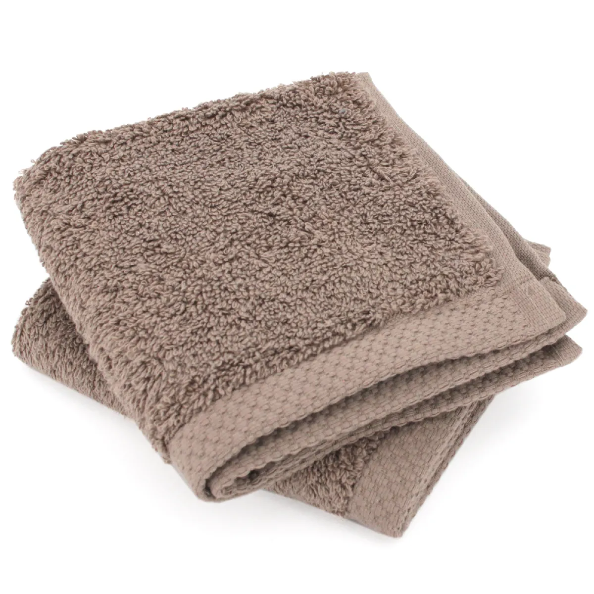 Lot De 2 Serviettes Invité 30x30 Cm Pure Taupe 550g/m2