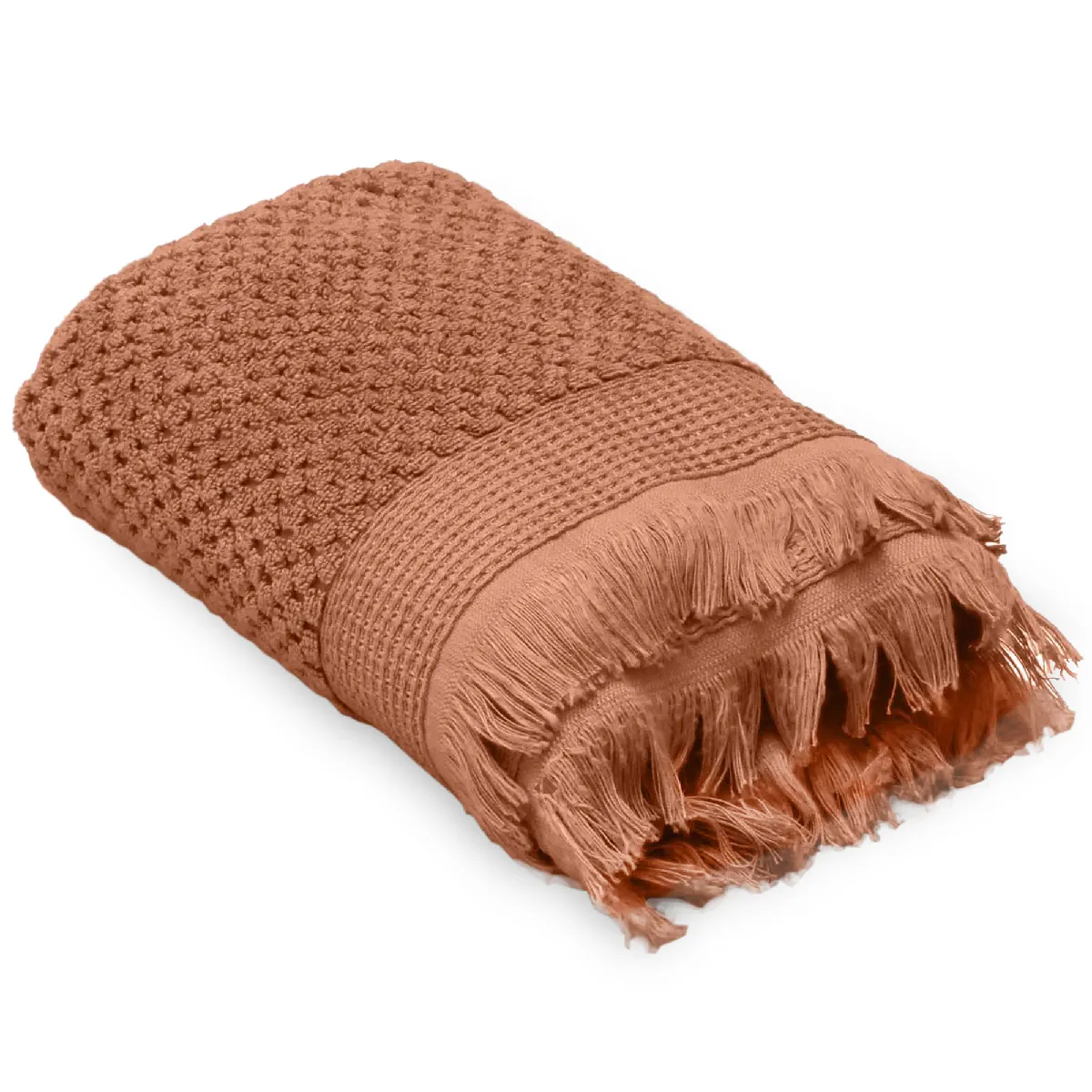 Drap De Douche 70x130 Cm Tethys Micro-coton Orange Terre