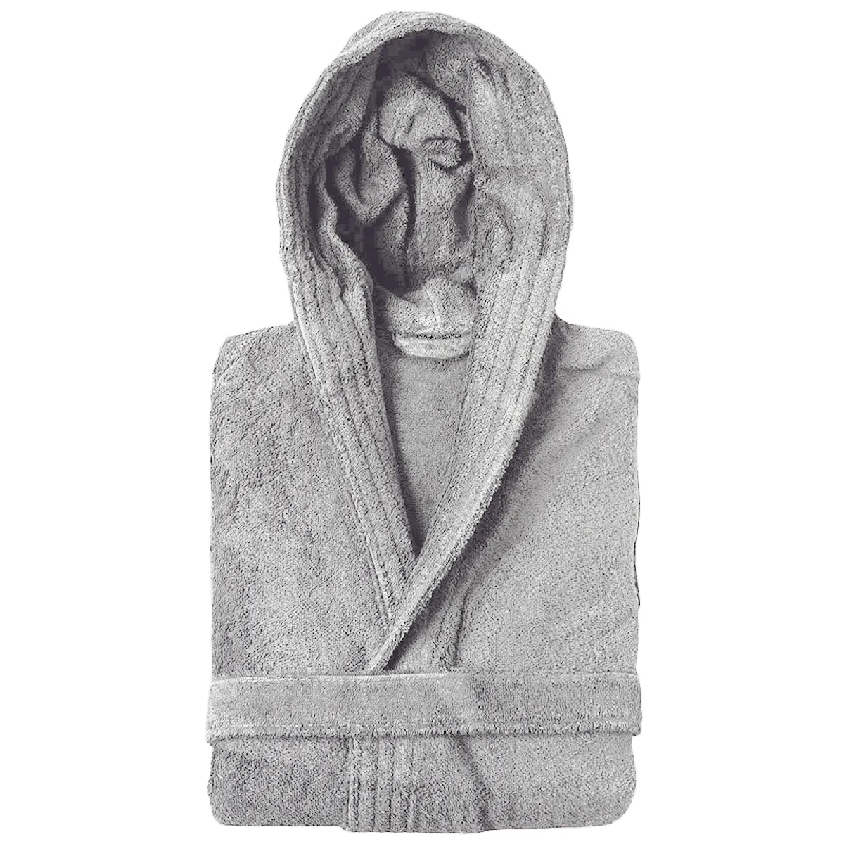 Peignoir À Capuche Adulte Pure Coton M Gris Argent