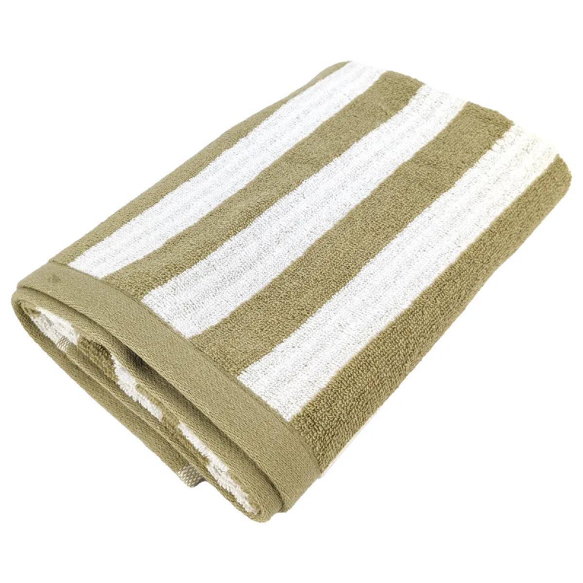 Serviette De Toilette 50x100 Cm Efficience Stripes Vert Olive