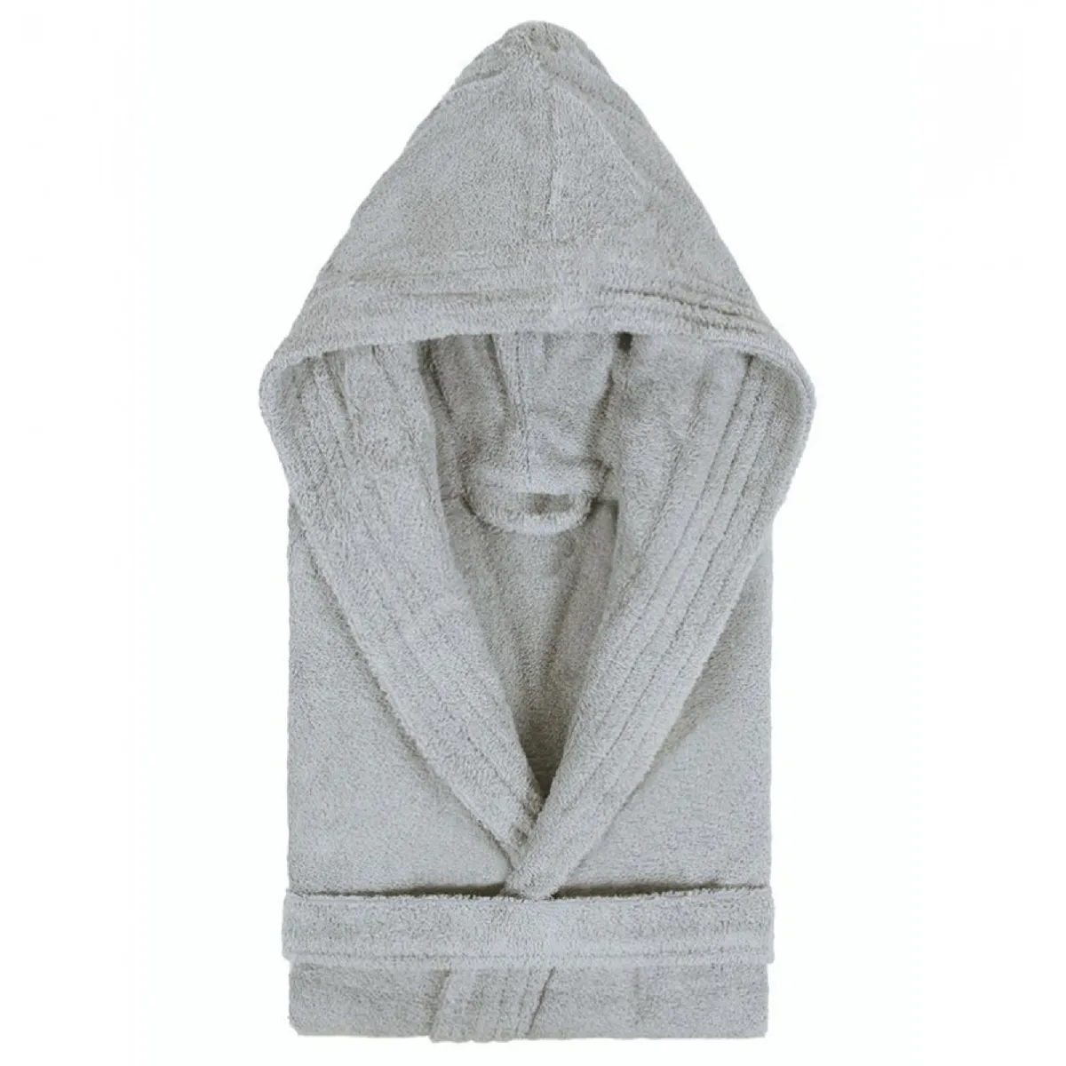 Peignoir À Capuche Enfant Pure Coton 8 Ans Gris Argent