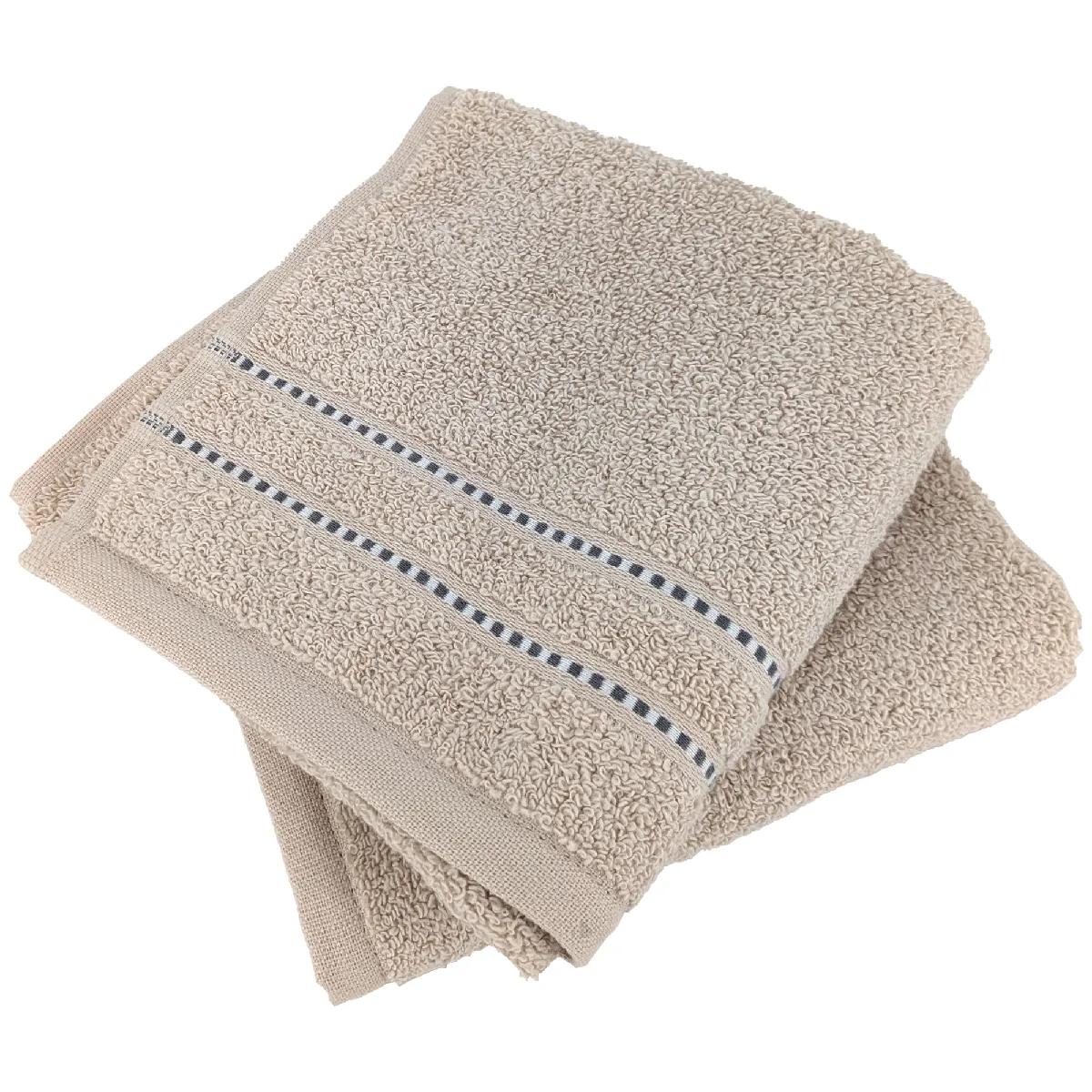 Lot De 2 Serviettes Invités Coton 500 G/m² Charm Ivoire