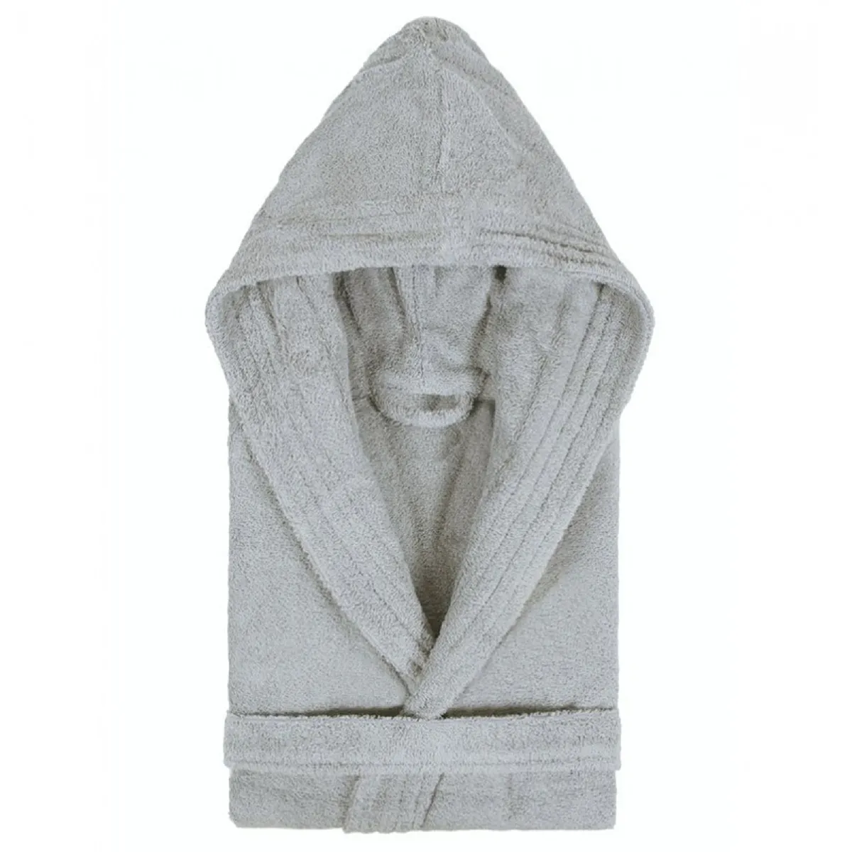 Peignoir À Capuche Enfant Pure Coton 10 Ans Gris Argent
