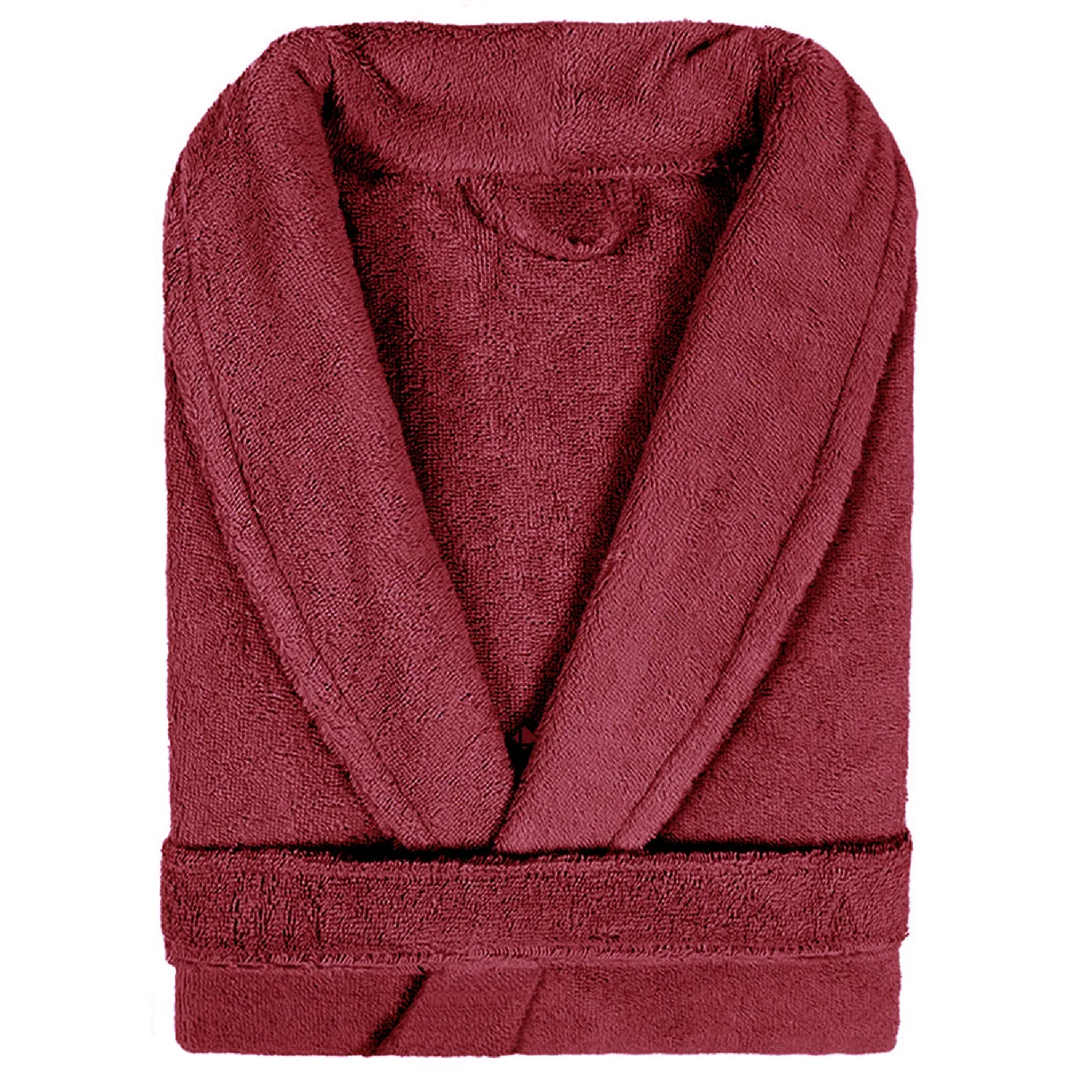 Peignoir Col Châle Adulte Pure Coton M Rouge Bordeaux